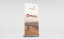 Roll-banner van 85 x 200 cm in full color.